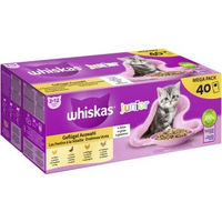 Produktbild von Whiskas Katzenfutter Junior Geflügel Stückchen in Gelee 40x85 g - 40 x 85 g