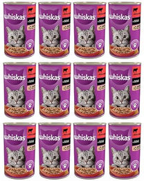 Whiskas Katzenfutter Nassfutter Adult Stückchen in Sauce mit Rind 12 x 400g - 12 x 400 g – Bild 1 von 7