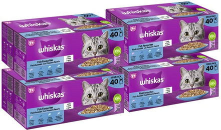 Whiskas Katzenfutter Nassfutter Fisch Auswahl in Gelee für alle Altersstufen 4 x 85g – Bild 1 von 2