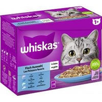 Produktbild von Whiskas Katzennassfutter Fisch Auswahl Stückchen in Gelee für ausgewachsene Katzen 12 x 85 g - 12 x 85 g