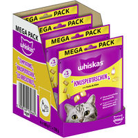 Produktbild von Whiskas Knuspertaschen Katzensnacks Huhn und Käse für erwachsene Katzen 4x180g