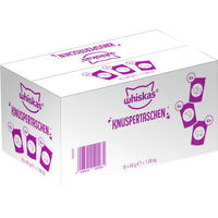 Produktbild von Whiskas Knuspertaschen Katzensnacks Mix Huhn, Rind und Lachs 18 x 60 g