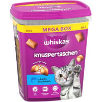 Produktbild von Whiskas Knuspertaschen Lachs Leckerli für Katzen 350 g