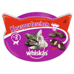 Produktbild von Whiskas Knuspertaschen Rind Leckerli für Katzen 60 g 8 Stück - 8 x 60 g