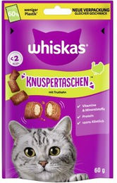 Whiskas Knuspertaschen Truthahn Katzen Leckerli 6x60 g - 6 x 60 g – Bild 1 von 3