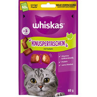 Produktbild von Whiskas Knuspertaschen Truthahn und Pute Katzensnack für erwachsene Katzen 12 x 60 g - 6 x 60 g