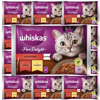 Produktbild von Whiskas Nassfutter für adulte Katzen mit Rind und Huhn in Gelee, 52x85g - 52 x 85 g