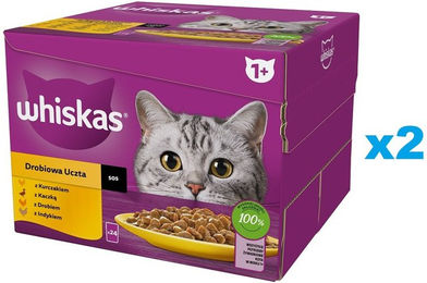 Whiskas Nassfutter für adulte Katzen Stückchen in Sauce Huhn Ente Geflügel 48x85 g - 48 x 85 g – Bild 1 von 6