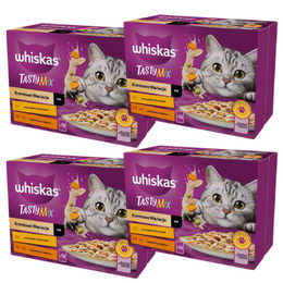Whiskas Nassfutter für adulte Katzen Stückchen in Sauce mit Huhn, Lamm und Pute 48x85g Beutel ohne Farb- und Aromastoffe sowie Konservierungsstoffe - 48 x 85 g – Bild 1 von 3