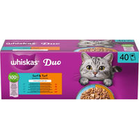 Produktbild von Whiskas Nassfutter für erwachsene Katzen Duo Surf & Turf Stückchen in Gelee 12 x 85 g