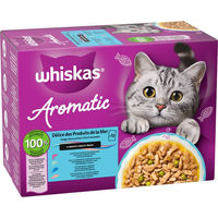 Produktbild von Whiskas Nassfutter für erwachsene Katzen mit Fischstückchen in Sauce