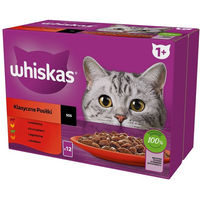 Produktbild von Whiskas Nassfutter für erwachsene Katzen mit Rind, Huhn, Lamm und Geflügel in Sauce, 12x85g - 12 x 85 g