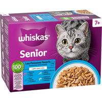 Produktbild von Whiskas Nassfutter für Katzen Senior Fisch Stückchen in Gelee 24 x 85 g