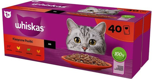 Whiskas Nassfutter Mix Stückchen in Sauce für adulte Katzen Rind Lamm Geflügel 40x85 g - 40 x 85 g – Bild 1 von 4