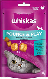 Whiskas Pounce & Play Katzen-Leckerli Huhn für erwachsene Katzen 8 x 45 g - 8 x 45 g – Bild 1 von 3