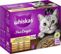 Whiskas Pure Delight Geflügel Stückchen in Gelee Katzenfutter Adult 48 x 85 g Multipack ohne Farb- und Aromastoffe sowie Konservierungsstoffe - 12 x 85 g – Bild 1 von 10