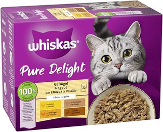 Whiskas Pure Delight Katzen Nassfutter Geflügel Stückchen in Gelee 48 x 85g ohne Farb- und Aromastoffe sowie Konservierungsstoffe - 48 x 85 g – Bild 1 von 5