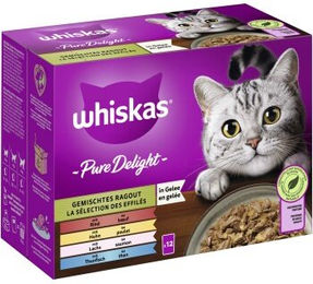 Whiskas Pure Delight Katzen Nassfutter Gemischtes Ragout in Gelee für Adult Katzen 12 x 85 g - 12 x 85 g – Bild 1 von 10