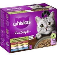 Produktbild von Whiskas Pure Delight Katzen Nassfutter Gemischtes Ragout in Gelee für Adult Katzen 12 x 85 g - 12 x 85 g