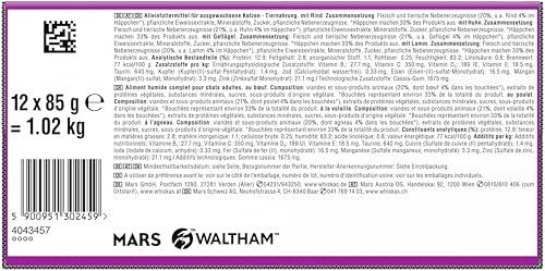 Whiskas Pure Delight Katzen Nassfutter Stückchen in Gelee 48 x 85g ohne Farb- und Aromastoffe sowie Konservierungsstoffe - 48 x 85 g – Bild 1 von 3