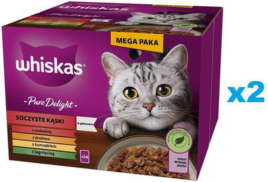 Whiskas Pure Delight Katzenfutter Adult Stückchen in Gelee Rind Geflügel Huhn Lamm 48x85 g - 48 x 85 g – Bild 1 von 6