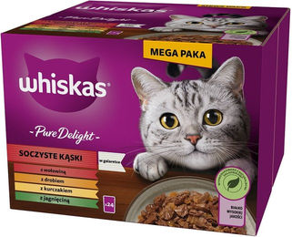 Whiskas Pure Delight Katzenfutter Adult Stückchen in Gelee Rind Huhn Lamm Geflügel 24 x 85 g - 24 x 85 g – Bild 1 von 8