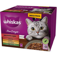 Produktbild von Whiskas Pure Delight Katzenfutter Adult Stückchen in Gelee Rind Huhn Lamm Geflügel 24 x 85 g - 24 x 85 g