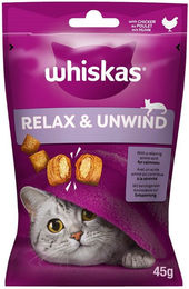 Whiskas Relax & Unwind Katzen Leckerlis mit Huhn für erwachsene Katzen 45 g - 8 x 45 g – Bild 1 von 5