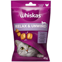 Produktbild von Whiskas Relax & Unwind Katzen Leckerlis mit Huhn für erwachsene Katzen 45 g - 8 x 45 g