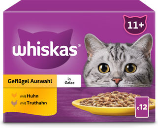 Whiskas Senior Katzen Nassfutter Geflügel Stückchen in Gelee 12 x 85 g - 12 x 85 g – Bild 1 von 5
