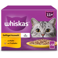 Produktbild von Whiskas Senior Katzen Nassfutter Geflügel Stückchen in Gelee 12 x 85 g - 12 x 85 g