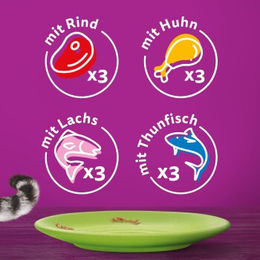 Whiskas Senior Katzennassfutter Gemischte Auswahl Stückchen in Sauce 12 x 85g - 12 x 85 g – Bild 1 von 8