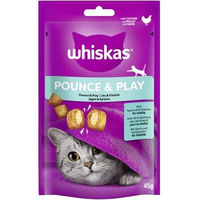Produktbild von Whiskas Snack Pounce & Play Katzen Leckerli mit Huhn 8x45 g - 8 x 45 g