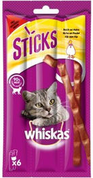 Produktbild von Whiskas Sticks Huhn Katzen Leckerli für erwachsene Katzen 14x6 Stück - 14 x 36 g