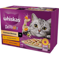 Produktbild von Whiskas Tasty Mix Adult Katzennassfutter Stückchen in Sauce mit Huhn, Lamm und Pute 12 x 85 g Beutel - 12 x 85 g