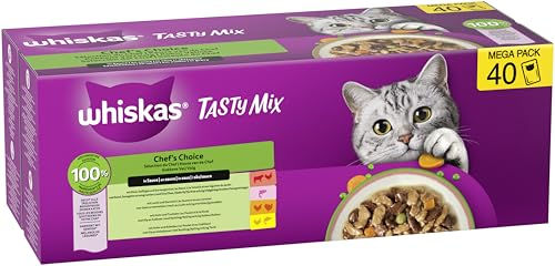 Whiskas Tasty Mix Chef's Choice Katzen-Nassfutter Stückchen in Sauce für erwachsene Katzen 40 x 85 g - 40 x 85 g – Bild 1 von 9