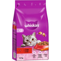 Produktbild von Whiskas Trockenfutter für adulte Katzen mit Rind 3,8 kg - 3,8 kg