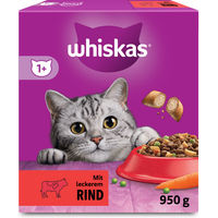 Produktbild von Whiskas Trockenfutter für erwachsene Katzen mit Rind 950 g - 950 g