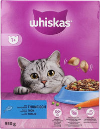 Produktbild von Whiskas Trockenfutter für erwachsene Katzen mit Thunfisch 950 g