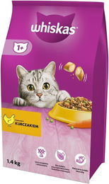 Produktbild von Whiskas Trockenfutter Huhn für adulte Katzen ohne Farb- und Aromastoffe 3x1,4 kg