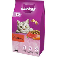 Produktbild von Whiskas Trockenfutter Rind für adulte Katzen ohne Farb- und Aromastoffe 1,4 kg - 2 x 1,4 kg