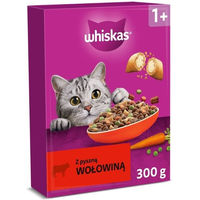 Produktbild von Whiskas Trockenfutter Rind für adulte Katzen ohne Farb- und Aromastoffe 300 g