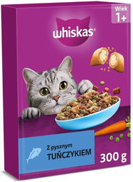 Produktbild von Whiskas Trockenfutter Thunfisch für adulte Katzen 300 g ohne künstliche Farbstoffe und Konservierungsstoffe