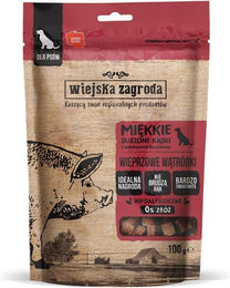 Produktbild von WIEJSKA ZAGRODA Belohnungssnack Schweineleber Stückchen für Hunde getreidefrei 100 g