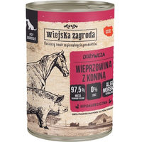 Produktbild von WIEJSKA ZAGRODA Hund Nassfutter Schwein und Pferd Stückchen in Sauce getreidefrei glutenfrei Adult 400 g