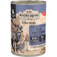 Produktbild von WIEJSKA ZAGRODA Hund Nassfutter Welpe Hirsch mit Wachtel Stückchen in Sauce getreidefrei glutenfrei 400 g