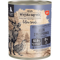 Produktbild von WIEJSKA ZAGRODA Hund Nassfutter Welpe Hirsch mit Wachtel Stückchen in Sauce getreidefrei glutenfrei 800 g