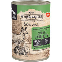 Produktbild von Wiejska Zagroda Hundefutter Reh mit Kaninchen Stückchen in Sauce getreidefrei 12 x 400 g - 12 x 400 g