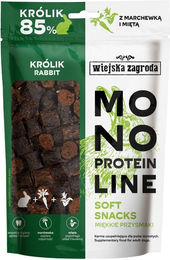 Produktbild von WIEJSKA ZAGRODA Hundesnacks Kaninchen Monoprotein weich für erwachsene Hunde 115 g