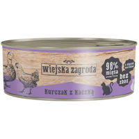 Produktbild von WIEJSKA ZAGRODA Katzen Nassfutter Adult Huhn mit Ente Stückchen in Sauce getreidefrei 85 g Dose